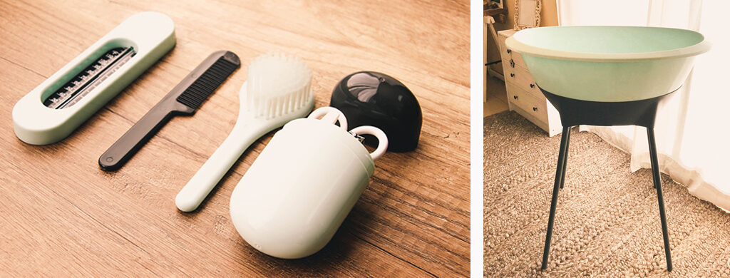 Kit de manicura para el bebé, y bañera Luma color mint