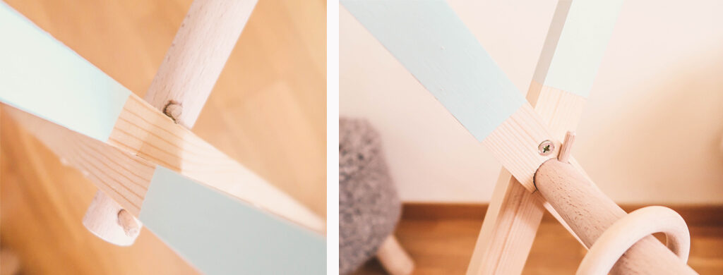 como fijar la estructura del gimnasio de bebés