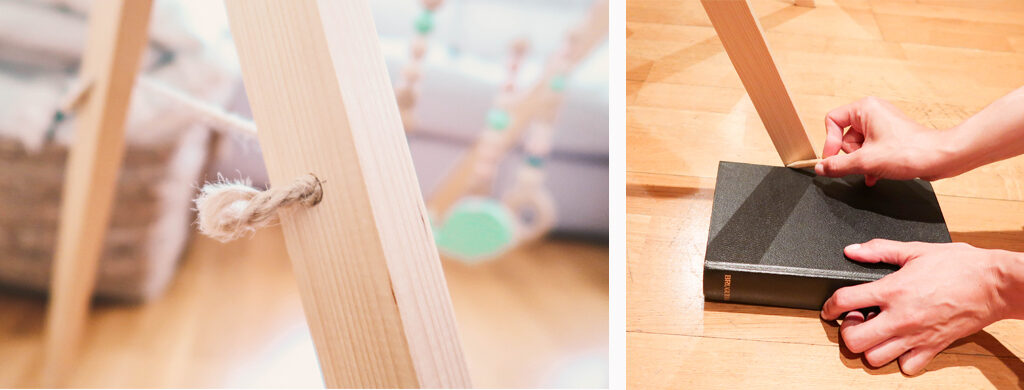 detalles gimnasio de madera bebés